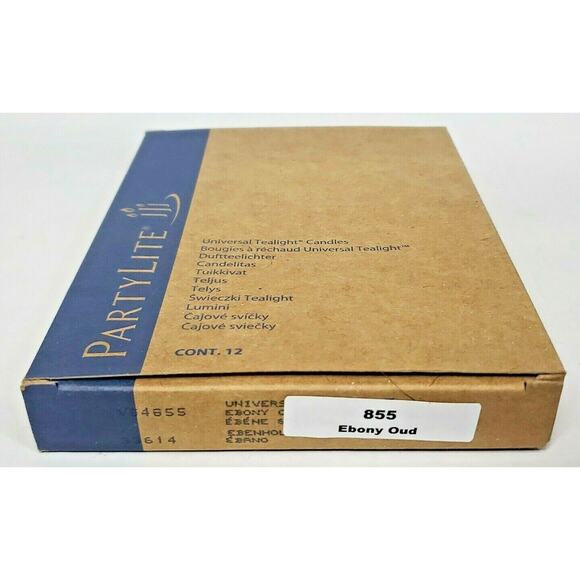 Vintage Partylite Tealights 12 Candles NOS "Ebony Oud" p1e/v04855 - Picture 2 of 2